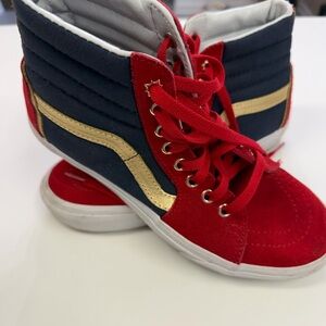 Marvel Brand “Captain Marvel” High Top Vans - Size Men’s 6, Women’s 7.5